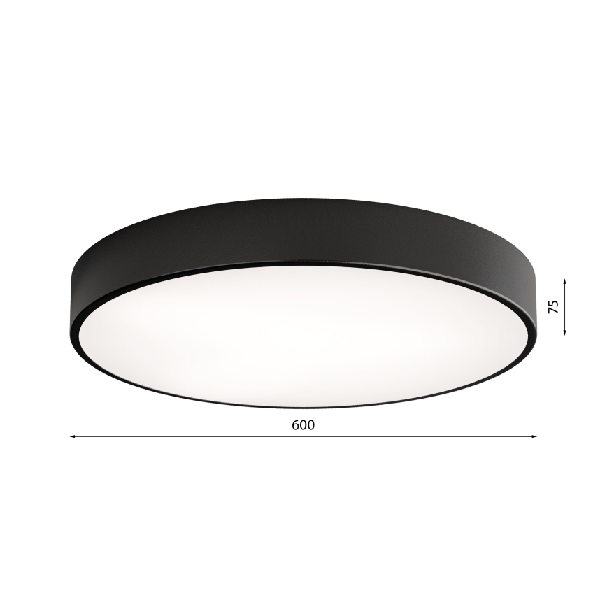 Plafón LED CLEO LED/69W/230V 4000K diá. 60 cm negro