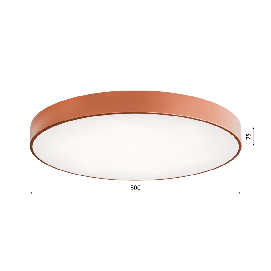 Plafón LED CLEO LED/96W/230V 3000K diá. 80 cm cobre