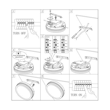 Plafón LED de baño con sensor ELLÉ LED/24W/230V 3000/4000/6500K diá. 26 cm IP54 antracita