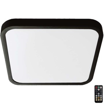 Plafón LED de baño con sensor LED/18W/230V 4000K IP44 29,5x29,5 cm negro + control remoto