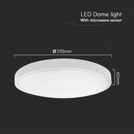 Plafón LED de baño con sensor SAMSUNG CHIP LED/18W/230V IP44 3000K diá. 29 cm blanco + control remoto