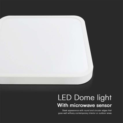 Plafón LED de baño con sensor SAMSUNG CHIP LED/18W/230V IP44 4000K 29x29 cm blanco + control remoto
