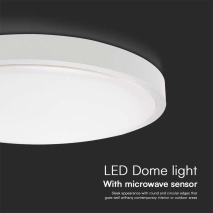 Plafón LED de baño con sensor LED/24W/230V 4000K IP44 diá. 35 cm blanco + control remoto