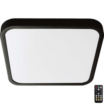 Plafón LED de baño con sensor LED/36W/230V 4000K IP44 42x42 cm negro + control remoto