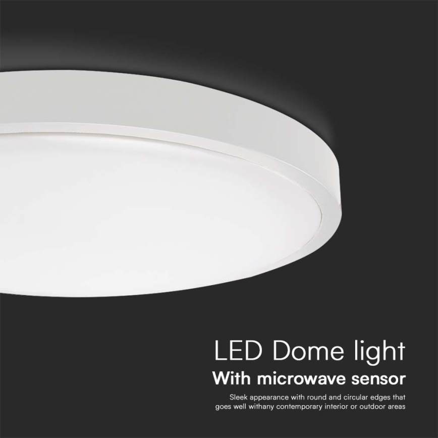 Plafón LED de baño con sensor SAMSUNG CHIP LED/36W/230V IP44 4000K diá. 42 cm blanco + control remoto