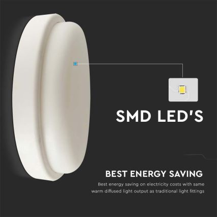 Plafón LED de baño LED/12W/230V 6500K IP54 diá. 15 cm