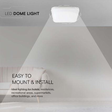 Plafón LED de baño LED/18W/230V 3000K IP44 25x25 cm blanco