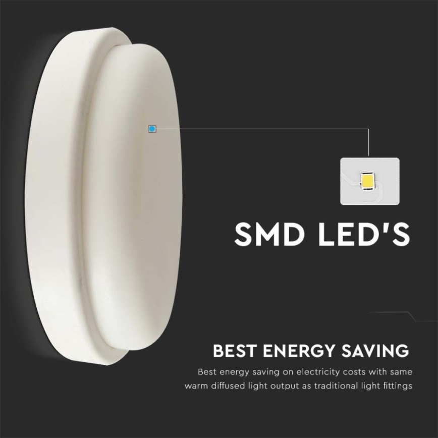 Plafón LED de baño LED/18W/230V 4000K IP54 diá. 19,5 cm