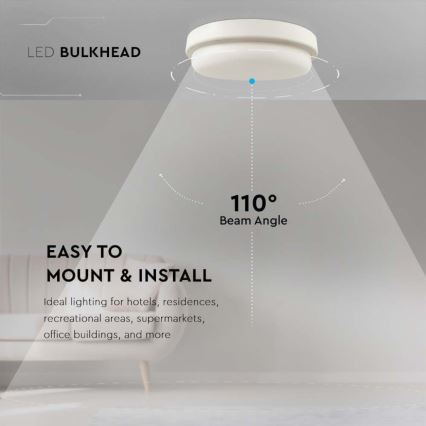 Plafón LED de baño LED/18W/230V 4000K IP54 diá. 19,5 cm