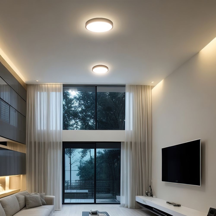 Plafón LED de baño SAMSUNG CHIP LED/18W/230V IP44 3000K diá. 25 cm negro