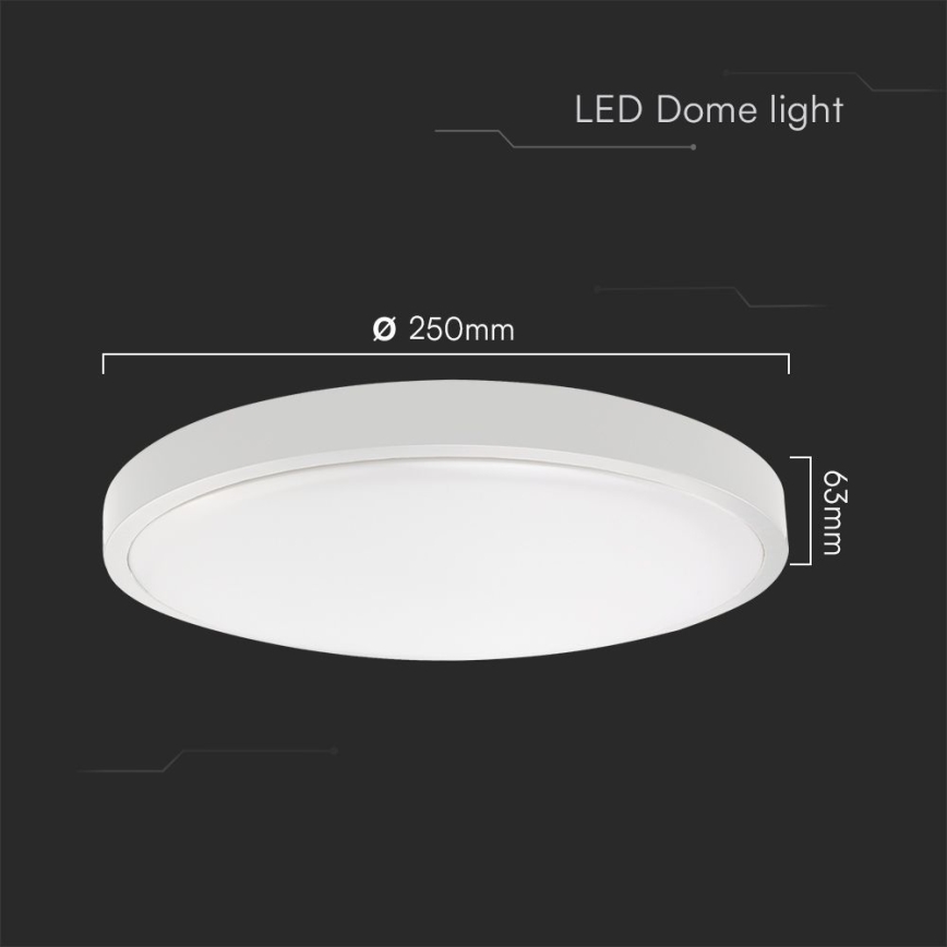Plafón LED de baño SAMSUNG CHIP LED/18W/230V IP44 4000K diá. 25 cm blanco