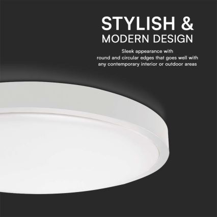 Plafón LED de baño LED/24W/230V 4000K IP44 diá. 29,5 cm blanco