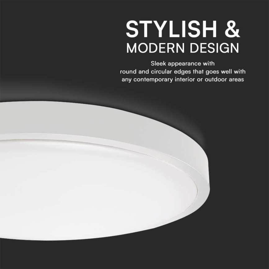 Plafón LED de baño LED/24W/230V 4000K IP44 diá. 29,5 cm blanco