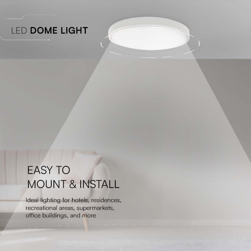Plafón LED de baño LED/24W/230V 4000K IP44 diá. 29,5 cm blanco