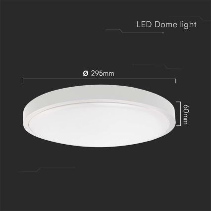 Plafón LED de baño LED/24W/230V 4000K IP44 diá. 29,5 cm blanco