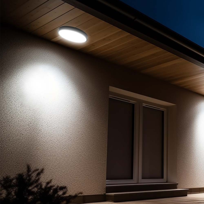 Plafón LED de baño LED/24W/230V 4000K IP44 diá. 29,5 cm negro