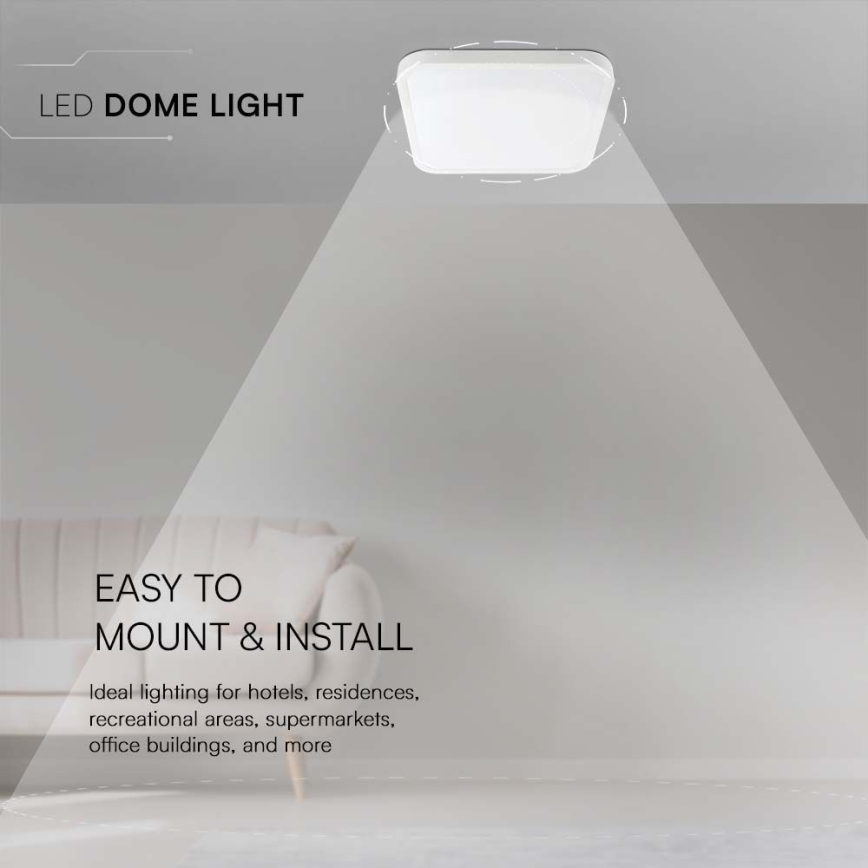 Plafón LED de baño LED/24W/230V 6500K IP44 29,5x29,5 cm blanco