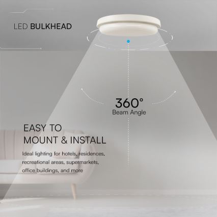 Plafón LED de baño LED/24W/230V 6500K IP54 diá. 24 cm