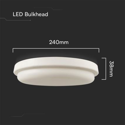 Plafón LED de baño LED/24W/230V 6500K IP54 diá. 24 cm