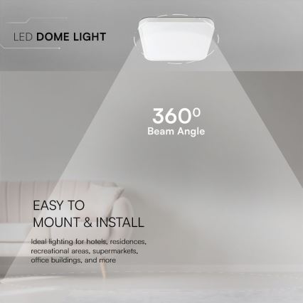 Plafón LED de baño SAMSUNG CHIP LED/24W/230V IP44 3000K 29x29 cm blanco