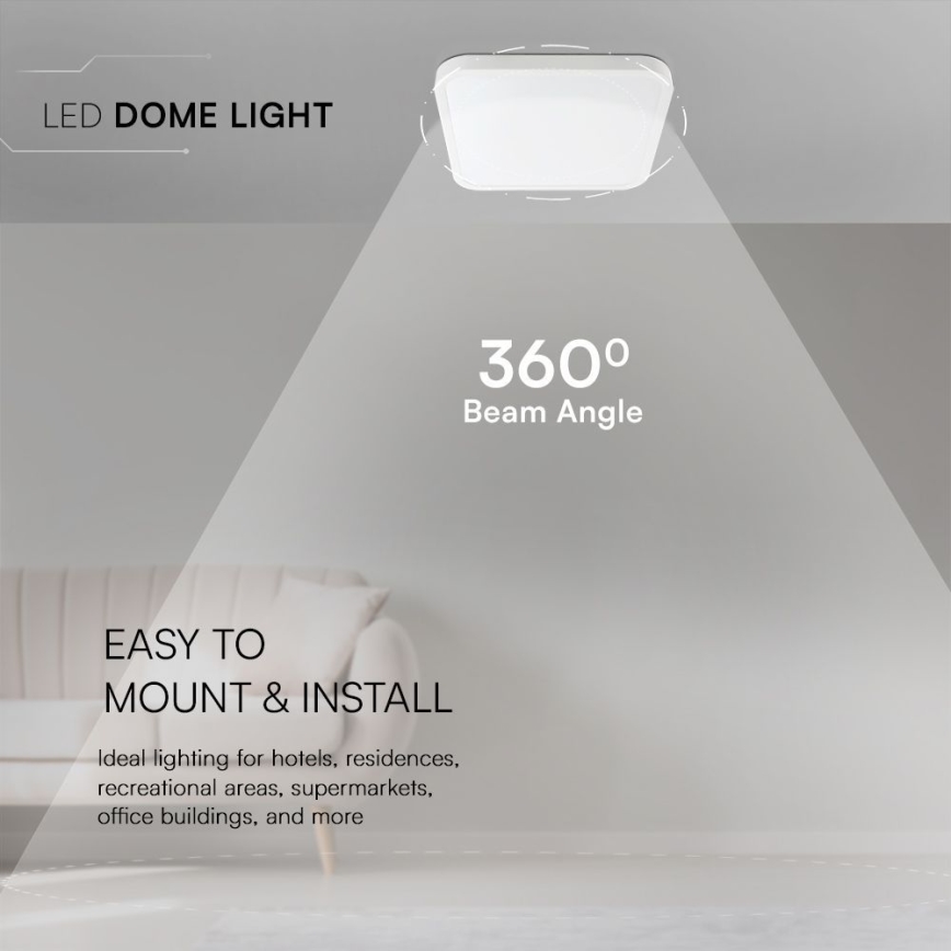 Plafón LED de baño SAMSUNG CHIP LED/24W/230V IP44 4000K 29x29 cm blanco