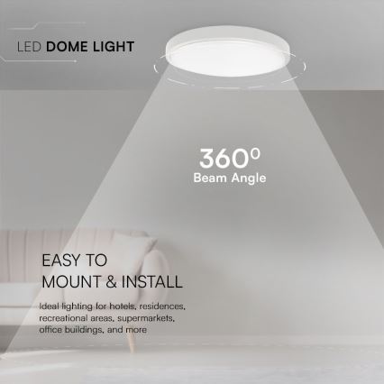 Plafón LED de baño SAMSUNG CHIP LED/24W/230V IP44 4000K diá. 29 cm blanco