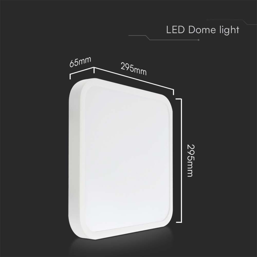 Plafón LED de baño SAMSUNG CHIP LED/24W/230V IP44 6500K 29x29 cm blanco