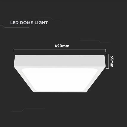 Plafón LED de baño LED/30W/230V 6500K IP44 42x42 cm blanco