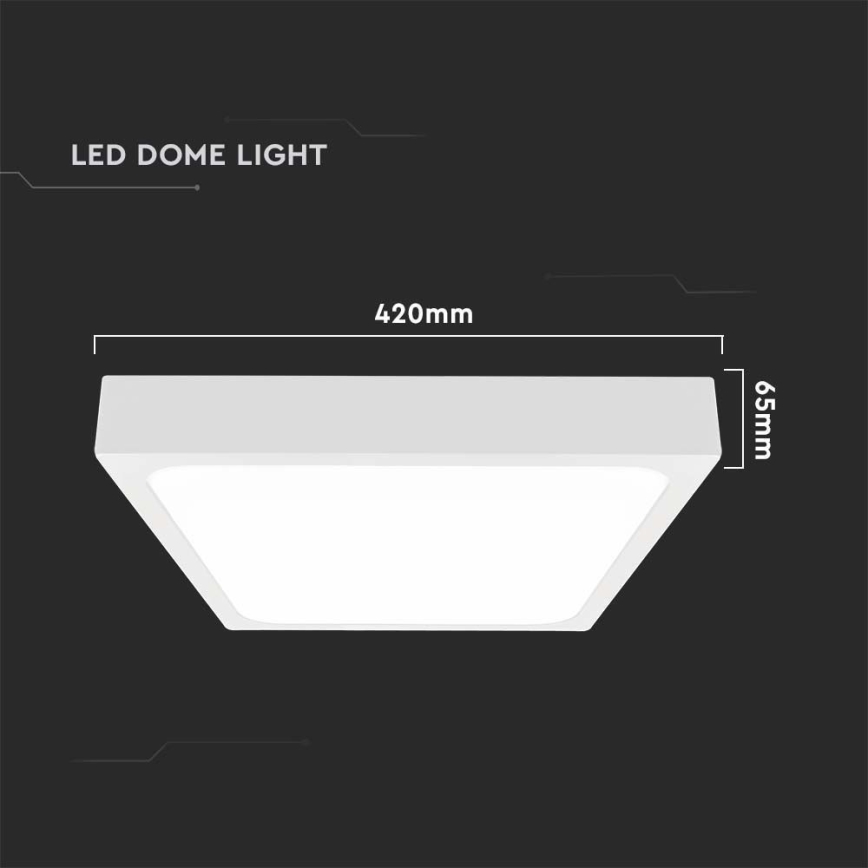 Plafón LED de baño LED/30W/230V 6500K IP44 42x42 cm blanco