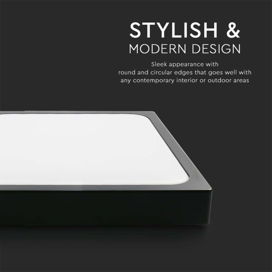 Plafón LED de baño LED/30W/230V 6500K IP44 42x42 cm negro