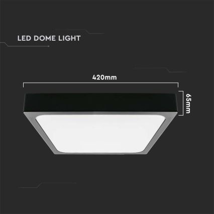 Plafón LED de baño LED/30W/230V 6500K IP44 42x42 cm negro