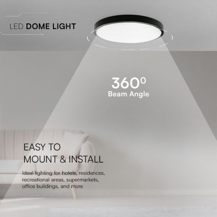 Plafón LED de baño SAMSUNG CHIP LED/36W/230V IP44 4000K diá. 35 cm negro