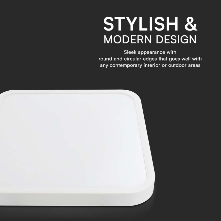 Plafón LED de baño LED/48W/230V 3000K IP44 42x42 cm blanco