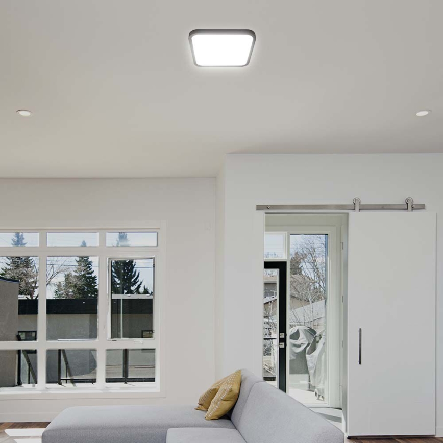 Plafón LED de baño LED/48W/230V 4000K IP44 42x42 cm negro