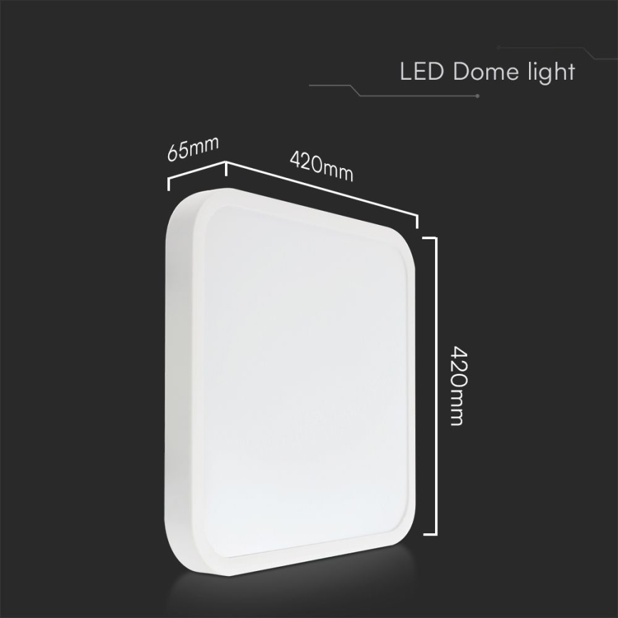 Plafón LED de baño SAMSUNG CHIP LED/48W/230V IP44 3000K 42x42 cm blanco