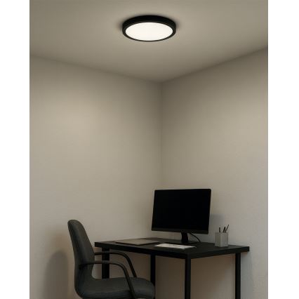 Plafón LED de techo LED/18W/230V 3000/4000/6500K Ø 23 cm negro