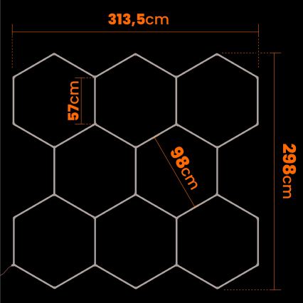 Luminaria de techo LED HEXAGON 350 W 85-265 V 4000 K 313 x 298 cm CRI 90 IP44 blanca
