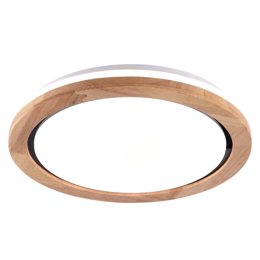 Lámpara de techo LED de madera para baño, 24 W, 230 V, Ø 39 cm, IP44, roble