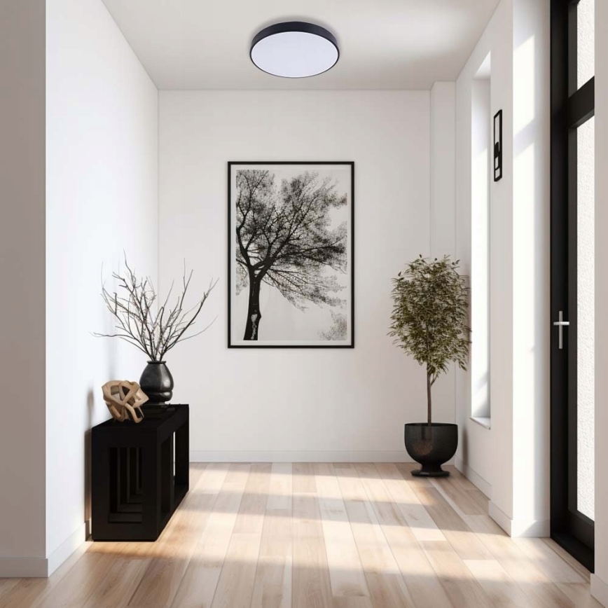Plafón LED FELIZ LED/40W/230V 4000K diá. 40 cm negro