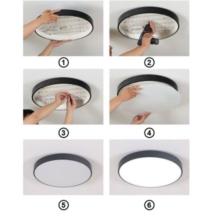 Plafón LED FELIZ LED/40W/230V 4000K diá. 40 cm negro