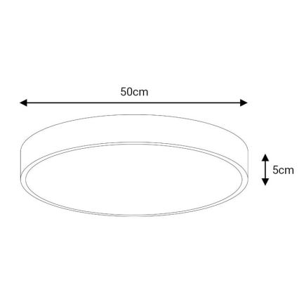 Plafón LED FELIZ LED/50W/230V 4000K diá. 50 cm negro