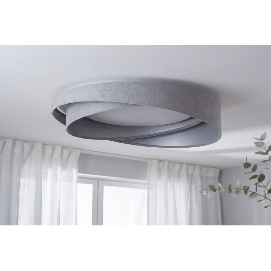 Plafón LED GALAXY MODERN 24W/230V, diámetro 55 cm, gris/plateado