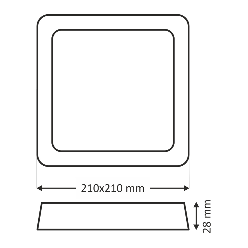 Plafón LED LED/18W/230V 2700K 21x21 cm blanco