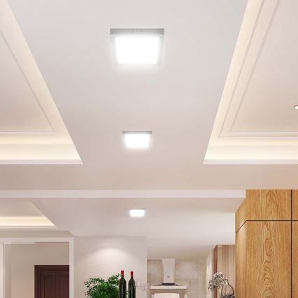 Plafón LED LED/18W/230V 6500K 21,4x21,4 cm blanco