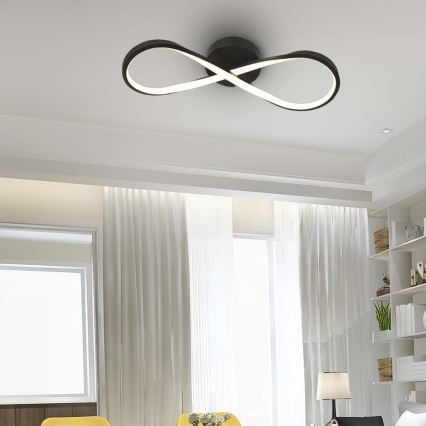 Plafón LED LED/24W/230V 3000K negro