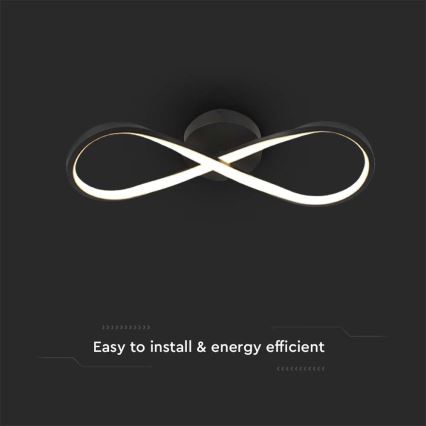 Plafón LED LED/24W/230V 3000K negro