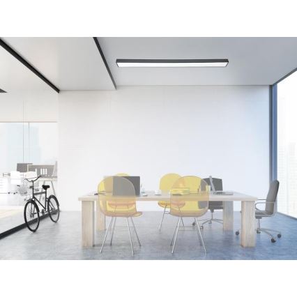 Plafón LED LED/32W/230V 4000K 120x7 cm negro