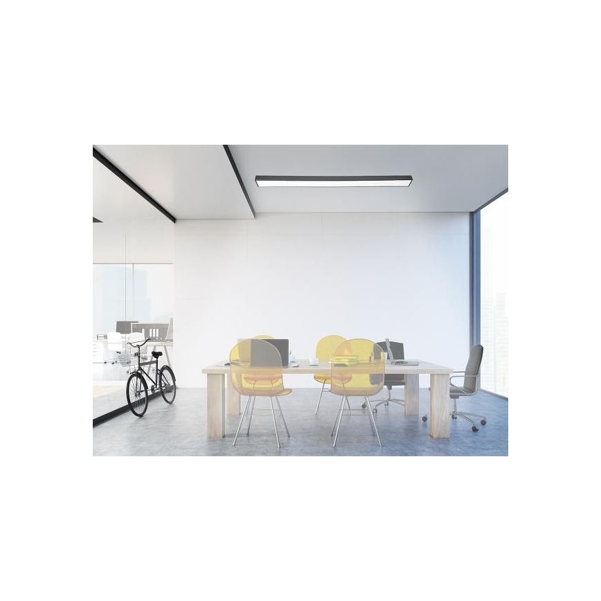 Plafón LED LED/32W/230V 4000K 120x7 cm negro