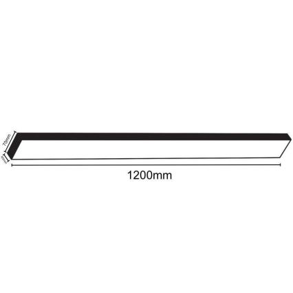 Plafón LED LED/32W/230V 4000K 120x7 cm negro