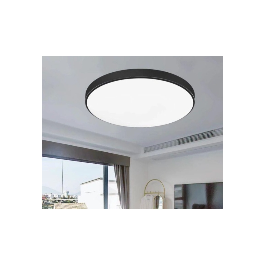 Plafón LED para baño CARTER LED/12W/230V 6000K IP44 Ø 22 cm negro